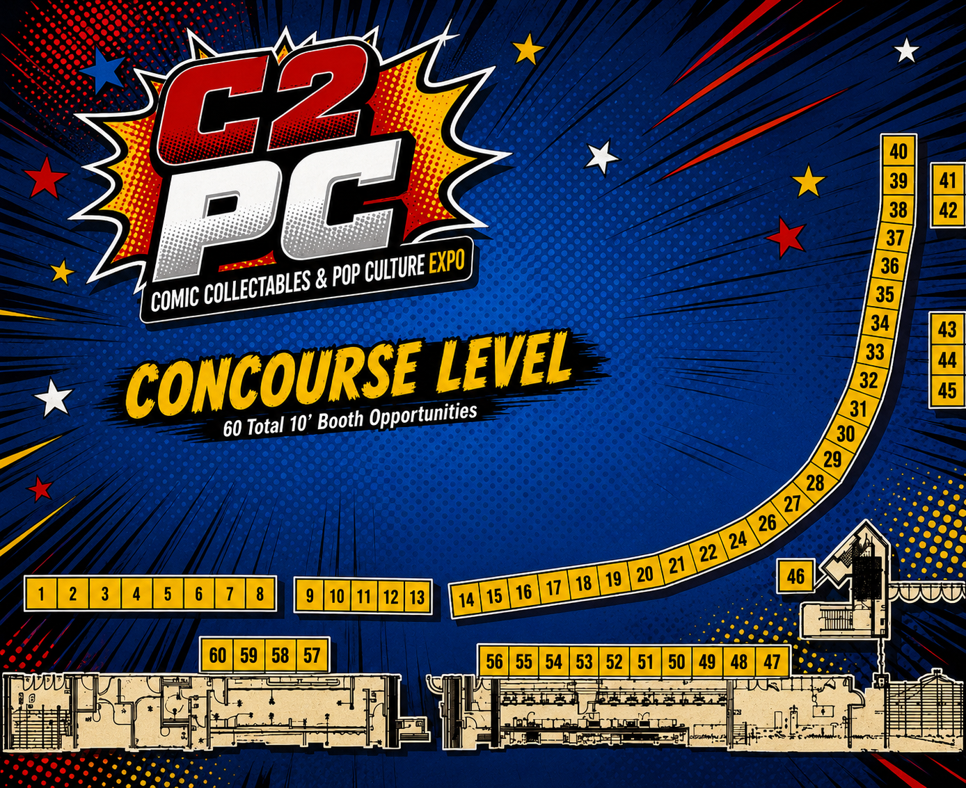 Concourse Vendor Hall Map - Comic Collectables & Pop Culture Expo